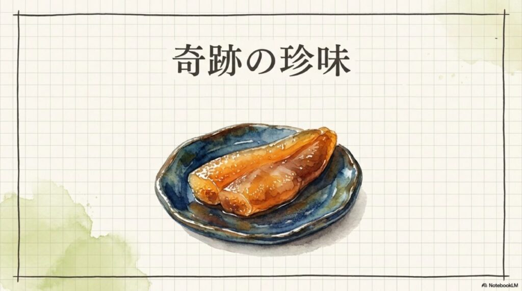 石川県伝統の珍味、ふぐの卵巣の糠漬けの盛り付けイメージ